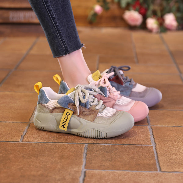 Stylish Women's Platform Mesh Shoes with Breathable Mesh Surface