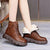 Winter Women's Plush Fur Lined Wedge Snow Boots in Black & Brown with White Fur Wool Lining