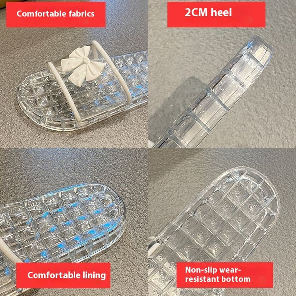 Crystal Clear Non-slip Women's Summer Slippers for Home & Outings