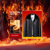 Men's Winter Leather Coat with Fleece Lining in Black YS571 - Men's Outerwear Fashion Trend.