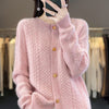 Vintage-Style Twisted Wool Cardigan in White - Retro Chic Fashion for Women