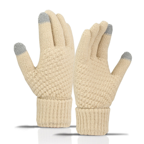 Windproof Fleece-Lined Cycling Gloves for Cold Weather in Various Colors, Touchscreen Compatible.