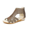 Elegant Rhinestone Wedge Sandals in Black, Beige, Gold - Women's PVC Shoes with Breathable Zipper Closure - Lightweight, Size 36-43.
