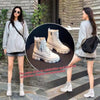 Fleece-Lined Cotton-Padded Winter Boots | Beige or Black Square Heel Shoes | Sizes 35-41 | Wool Lining Option