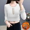 Fleece-Lined Round Neck Sweater in Various Colors - Women's Autumn & Winter Fashion