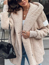 Chic Women's Apricot Long Sleeve Jacket - Loose Fit Comfort Coat