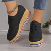 Chic Women's Braided Lace-Up Wedge Shoes with EVA Soles & English Muffin Heel for Sporty Style & Comfort