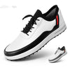 Men's Waterproof Golf Shoes with Movable Spikes in White and Grey, Series XZ184