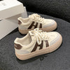 Lightweight Khaki and Blue Casual Sneakers with Mesh Lining and Thick Rubber Sole, Ideal for Students and Athletes.