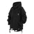 Stylish Men's Hooded Jacket - Loose Fit Black Mixed Gray Casual Cotton Coat