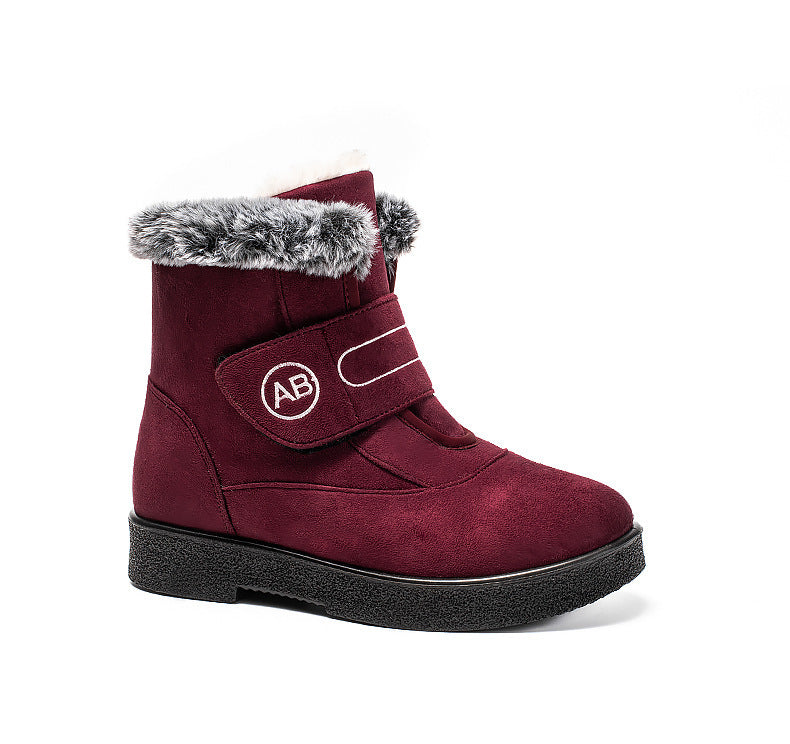 High Warm Women's Snow Boots Velcro Flannel