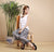 Women's Ethnic-Print Linen Bloomer Pants in Blue and White - Retro Style Cropped Pants - Female Straight-Cut Linen Bloomers