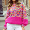 Multicolor Loose Fit Sweater for Leisure Wear, Acrylic Fiber, All-Match, Comfortable, Pullover Style.