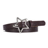Women's Slim Star-Buckle Belt in Various Colors for Dresses & Jeans - High-Quality Alloy Buckle & PU Leather - Trendy & Versatile Fashion Accessory