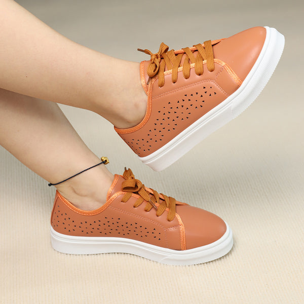 Trendy Multicolor Casual Sneakers - European & American Style in Light Brown, Apricot, Black, White - Sizes 36-43 - Round Toe, Breathable PU, Rubber Sole