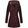 Warm Mid-Length Thermal Trench Coat with Unique Oblique Zipper