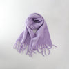 Winter Women's Cashmere-Like Tassel Scarf in Various Solid Colors - Soft Polyester - Elegant Tassels - Winter Fashion Accessory