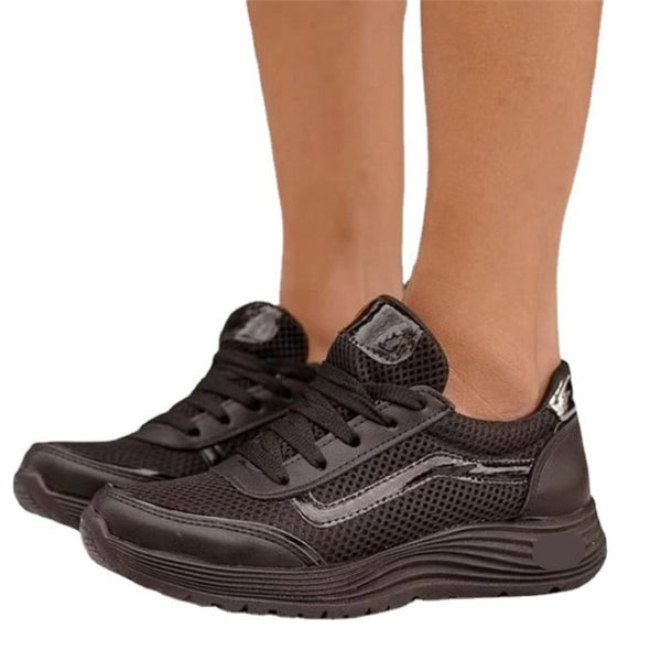 Women's Lace-Up Low-Top Sport Shoes in White, Black, or Pink