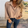 Button-Up Women's Top in Vibrant Colors, Lantern Sleeves, S-5XL Sizes, Polyester, Stylish and Comfortable