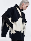 Classy B&W Embroidered Two-piece Men's Hoodie - Stylish black and white pullover with a contemporary design. Perfect for casual occasions.