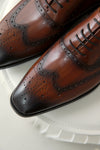 Sophisticated Men's British Brogue Leather Shoes in Black - Low Height Elegance & Durability for Stylish Men (Size 38-44)