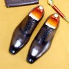 Classic British Lace-Up Oxford Shoes in Genuine Leather - Black/Brown/Gray - Men's Business Fashion with Comfortable Rubber Sole