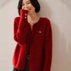Elegant Cashmere Cardigan: Long Sleeve, Loose Fit, Women's Winter Fashion