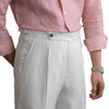 Italian Linen Men's Summer Pants - High Waist Straight-Leg Style, Lightweight & Breathable, Solid Color, Full Length - Mr Lusan's