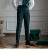 Men's High-Waist Corduroy Casual Pants in Milky White - Men's Fashion Straight-Leg Pants with High Waist Cut for Comfort & Style.