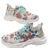 Lightweight 3D Floral Printed Flyknit Running Shoes in Wine Red - Size 35-42