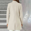 Chic European & American Slim-Fit Wool Coat in Creamy-White - Winter Fashion Coat without Fur Collar