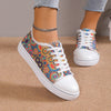 Stylish Student Canvas Shoes - Lace-Up with Flat Base, Versatile Design, Comfortable Fit, Rubber Soles - Women's Footwear