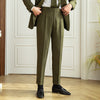 Vintage Style Men's Pants in Solid Color - Polyester/Viscose Blend - Comfortable and Stylish - Available Sizes 29-36
