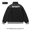 Men's Winter Berber Fleece Cotton Coat in Black - Front View