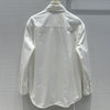 Elegant Hollow Mesh White Lapel Shirt - Long Sleeve Women's Fashion Statement