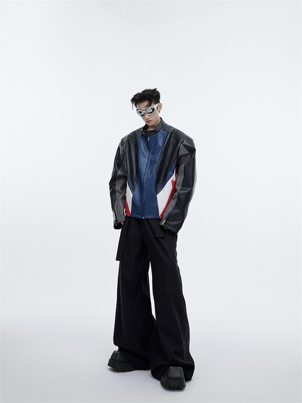 Premium Men's Lace-Up Casual Pants in Black and White | High-Waist Design | Polyester | Trendy and Comfy | Men's Fashion