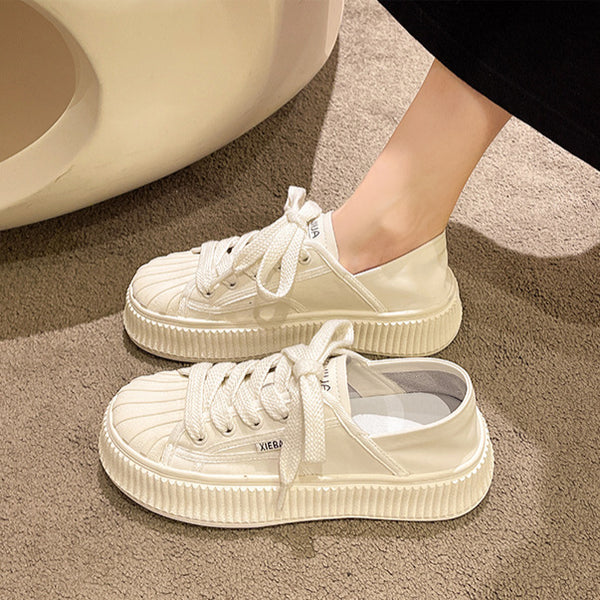 Stylish White Student Shell Shoes for All-Day Comfort