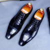 Men's Elegant Pointed-Toe Leather Shoes - Black, Brown, Coffee - Business Attire Footwear - Sizes 37-46