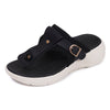 Stylish Thick-Soled Fairy Style Women's Flip-Flops in Black