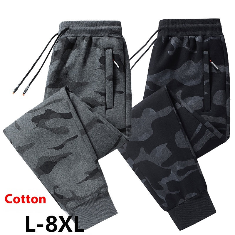 Men's Autumn Winter Cotton Men's Casual Pants Plus-sized Ankle Banded Pants