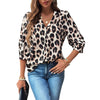 Elegant Leopard Print Long Sleeve Shirt, Polyester Blend, Commute Fashion - Leopard Print In Vogue - S, M, L, XL - Premium Quality.