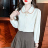Contemporary Women's Apricot 3D Print Shirt - Chic Urban Style