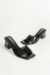 Women's Crystal Embellished Thick Heel Slip-on Sandals - Black, Pink, Silver