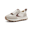 All-Match Cushioned Running Sports Shoes for Students, Beige - Medium Heel, Mesh Design, Low-Top, Flat Sole.