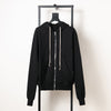Casual Long Sleeve Hooded Coat for Men - American Fashion, Black, Autumn & Winter Wear, Loose Fit Cardigan Style