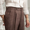 Premium Men's Linen Casual Pants - Solid Color Design, High Waist - 100% Linen - Microelastic Fit - Straight Tube Style