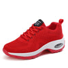 Women's Casual Mesh Sneakers with Front Lace-up in Red or Black - Comfortable, Durable, Stylish Sportswear for Women in Sizes 35-42