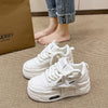 Versatile Women's Lightweight Platform Sneakers in White and Pink