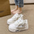 Versatile Women's Lightweight Platform Sneakers in White and Pink