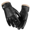 Men's Premium Sheepskin Leather Gloves with Fleece Lining - Touch-Screen Friendly, Windproof & Stylish